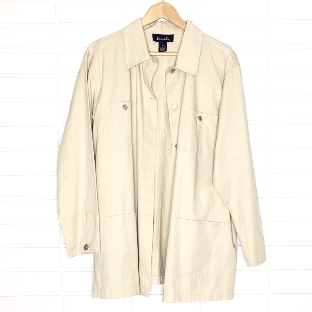 Denim & Co. | VINTAGE Tan 100% Cotton Chore Coat